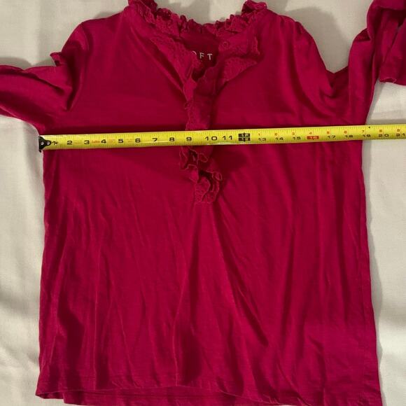 Loft Magenta Long Sleeve shirt size medium - Picture 5 of 6